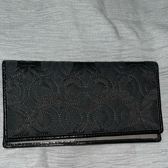 Coach Checkbook/Tri-fold Wallet Perfect Condition, Black, Vintage - Picture 8 of 15